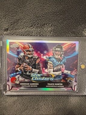 Shedeur Sanders and Travis Hunter star clusters football card